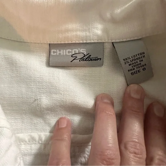 Chico’s Platinum Women’s White Jacket Size 0 - Picture 4 of 4